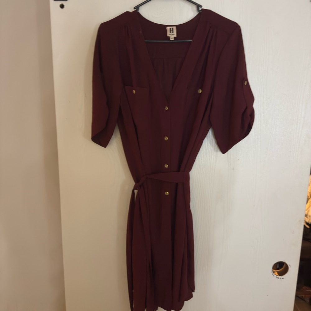 AKA New York Deep Burgundy Midi Dress
